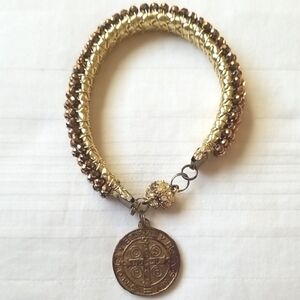 Vintage Gold Copper St Benedict Bracelet